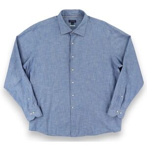 Peter Millar Japanese Denim Selvedge Sport Shirt Mens XXL Chambray Blue Cotton